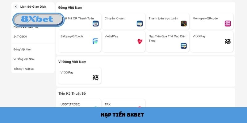 nạp tiền 8xbet