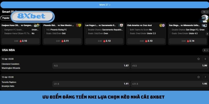 Ưu điểm đáng tiền khi lựa chọn kèo nhà cái 8xbet